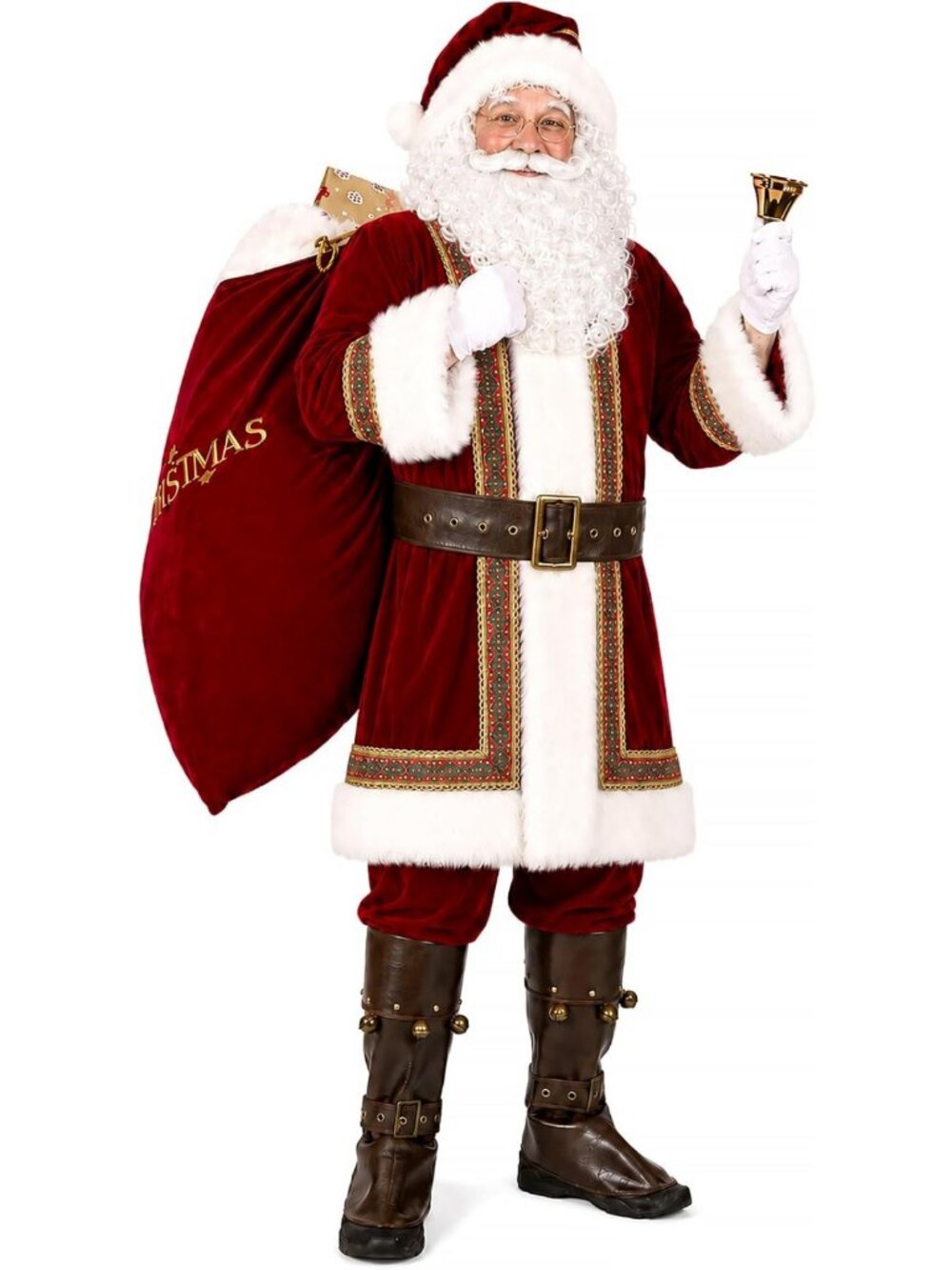 Festive Santa Claus Costume for Men | 10-Piece Christmas Outfit & Holiday